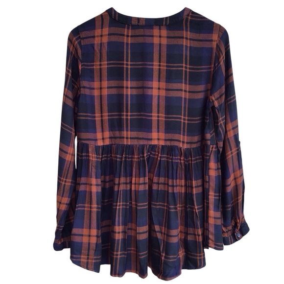 Altar’d State San Francisco Copper Long Sleeve Plaid Button Down Size Me… - Picture 2 of 5